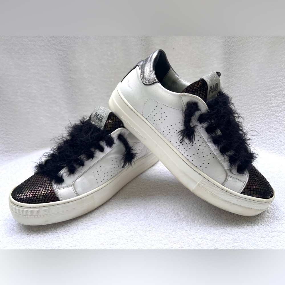 P448 Thea Platform Leather Sneakers - Turan - Sz EU 39 / US 8.5 - Picture 4 of 14